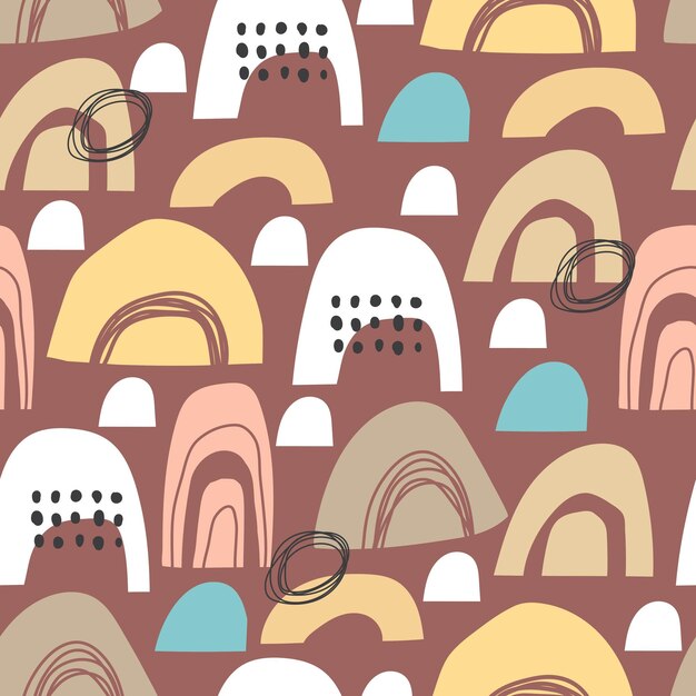seamless pattern with different shapes. abstract elements