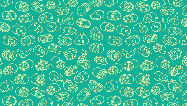 Seamless pattern with fruit icons
