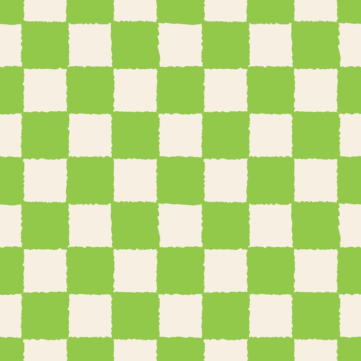 Seamless pattern with fuzzy green checkerboard