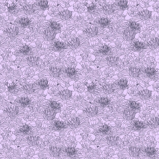 Seamless pattern with hand drawn dahlia flowers floral botanical seamless pattern background suitable for fashion prints graphics backgrounds and crafts