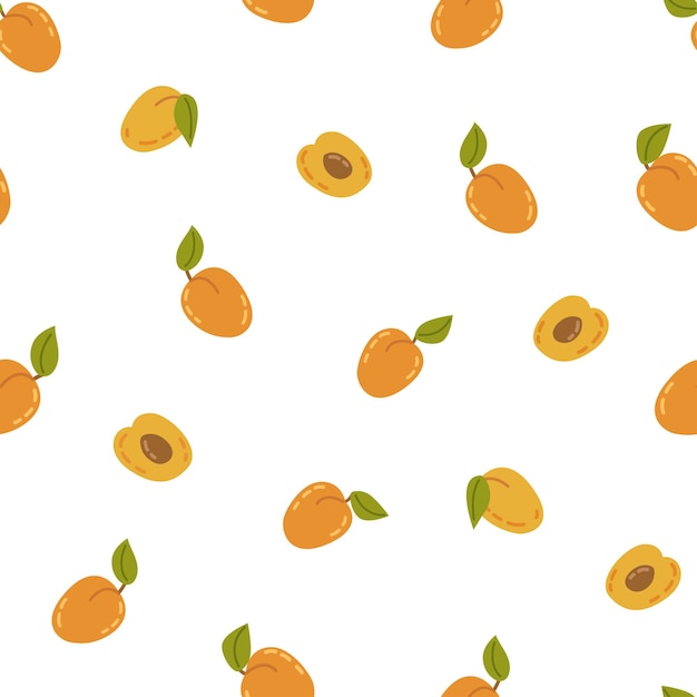 seamless pattern with peaches in random order