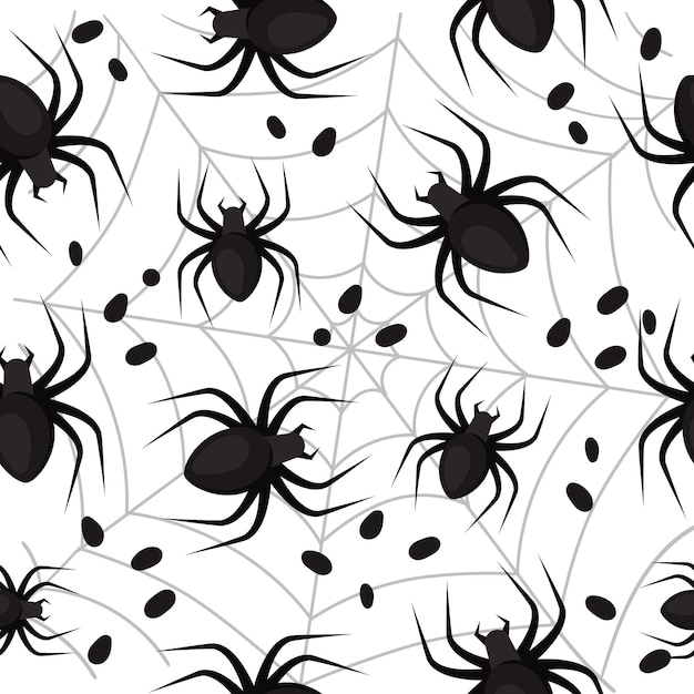 seamless pattern with spiders for halloween