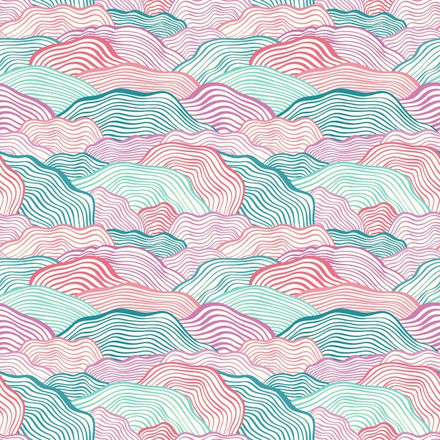 Seamless pattern with wavy scale texture