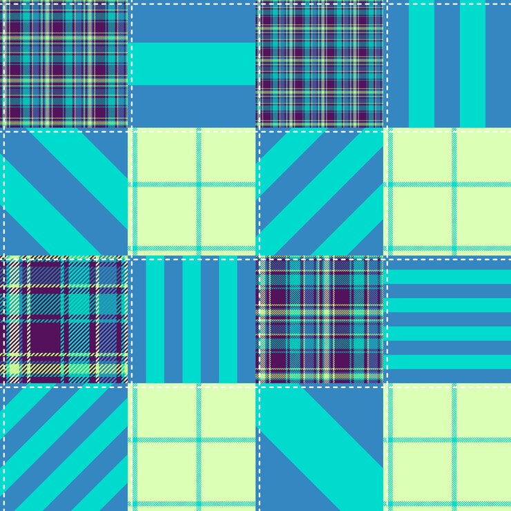 Vector seamless quilting tartan pattern 010