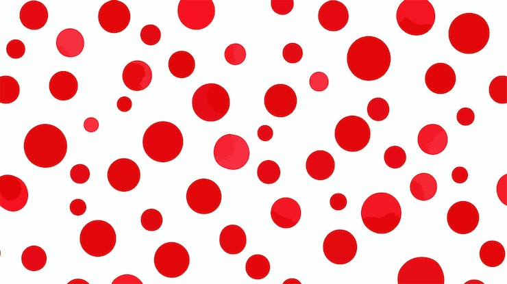 Vector seamless red polka dot pattern background for professional designs