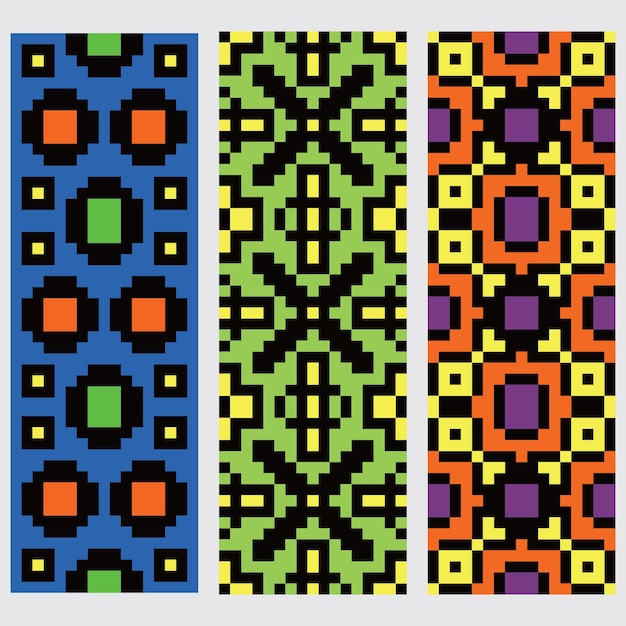 seamless set pixel abstract pattern