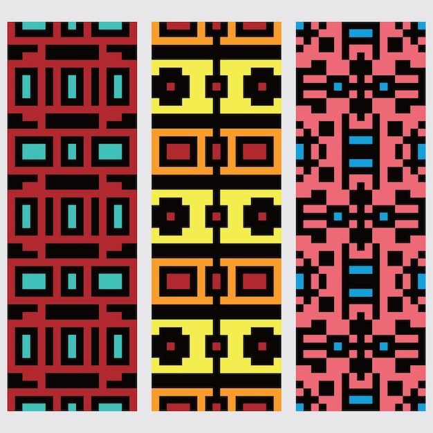 seamless set pixel abstract pattern