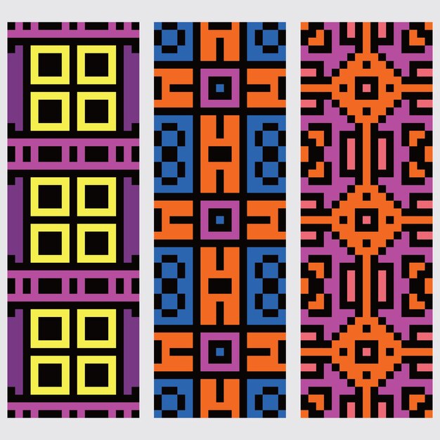 seamless set pixel abstract pattern