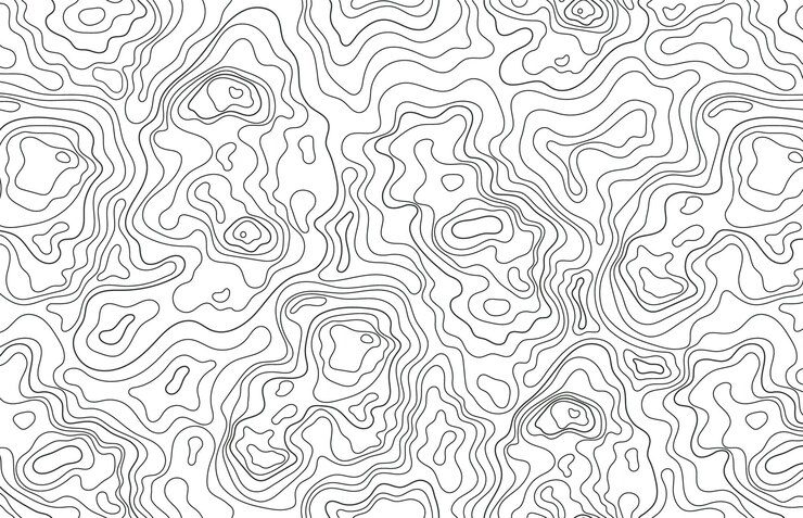 Vector seamless topographic pattern vector