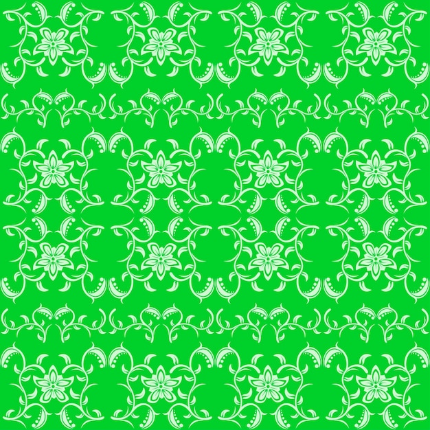 Seamless vector green concept background with flowers illustration