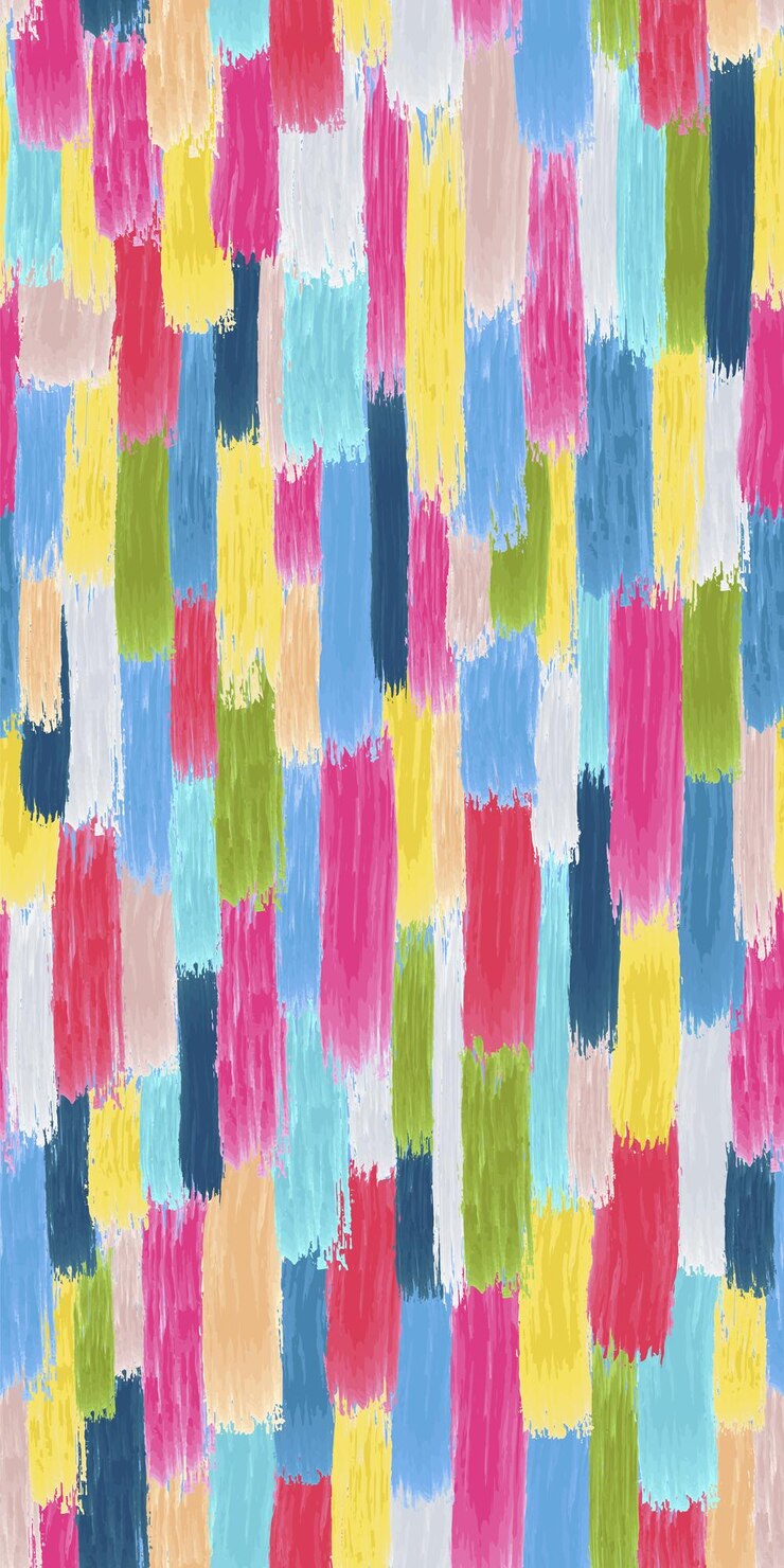 Seamless vector pattern made by hand drawn thin paint strokes vibrant colors painterly style