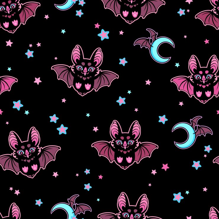 Vector seamless vector pattern of cute flying bats