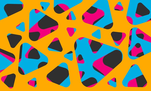 seamless vector pattern with colorful rounded triangles on abstract background