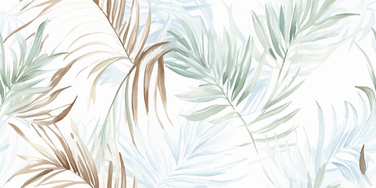 Seamless vector pattern with tropical leaves palm branches Botanical printModern seamless pattern