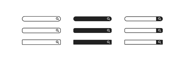 Search bar simple isolated icon set for your website design in vector flat style