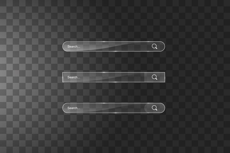 Search bar template vector web search illustration transparent glass search bar