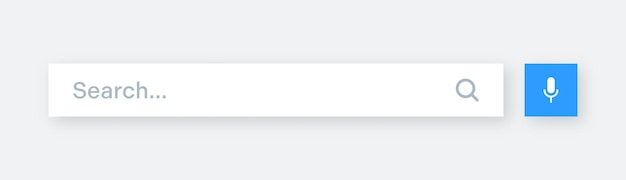 search bar with round corners internet browser engine with search box address bar and text field ui design website interface element with web icons and push button vector illustration
