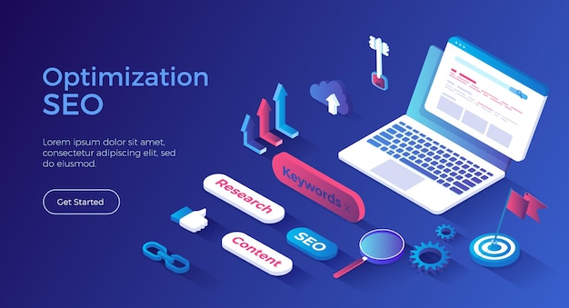 Search Engine Optimization Keyword Research Search engine results page on the laptop screen Isome