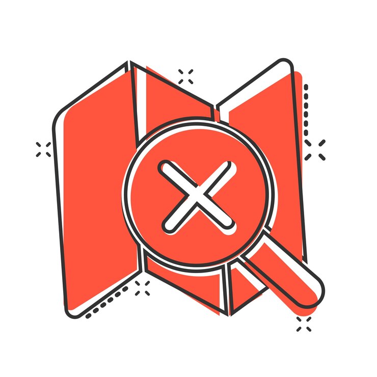 Vector search location icon in comic style gps navigation cartoon vector illustration on white isolated background locate position splash effect business concept