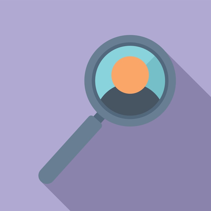 Vector search person icon flat vector secret agent call support