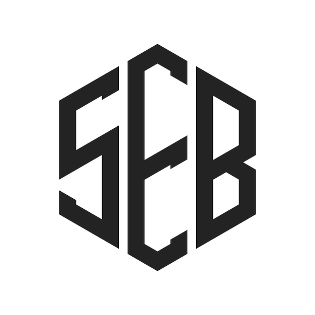 SEB Logo Design Initial Letter SEB Monogram Logo using Hexagon shape