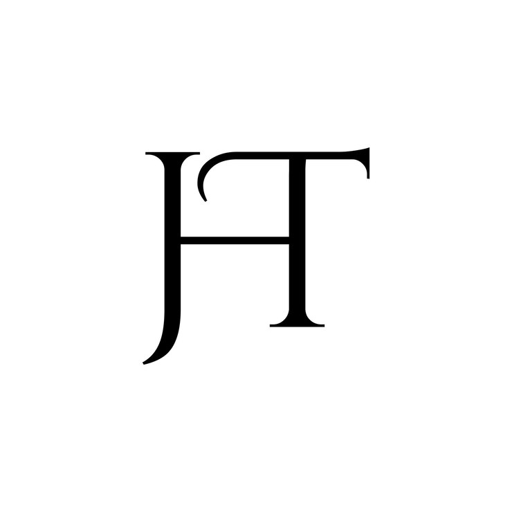 sebuah logo jht hitam dan putih