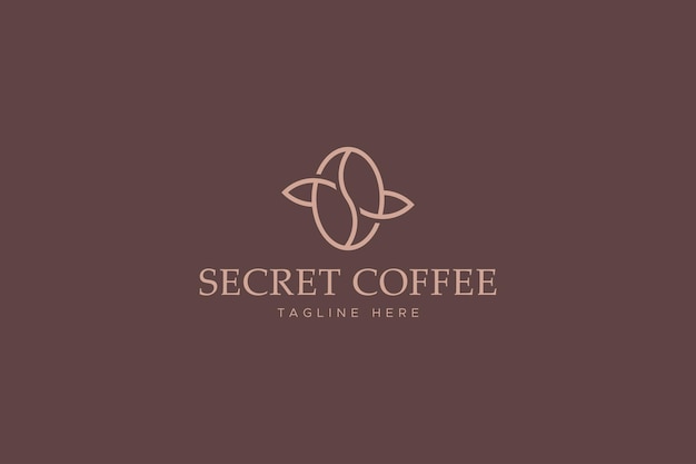 Secret Coffee Logo Bean Arabica and Robust Roast Aromatic Concept Cafe Shop Brand Identity