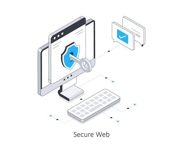 Secure Web isometric stock illustration EPS File stock illustration
