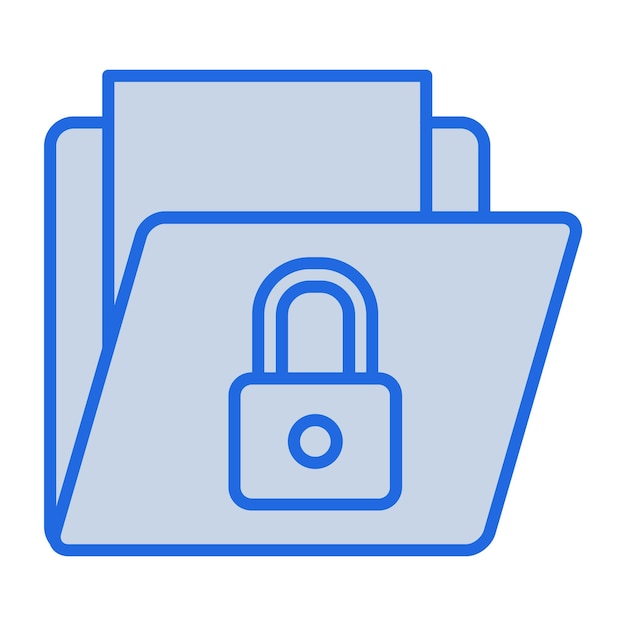 Secured Folder Blue Tone Illustration
