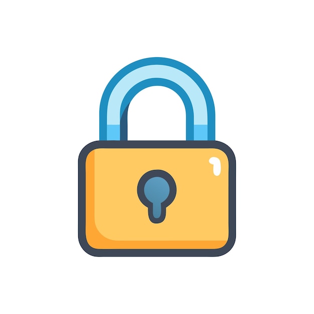Security Lock Icon Technology and Privacy Vector for UI Websites and Mobile Applications