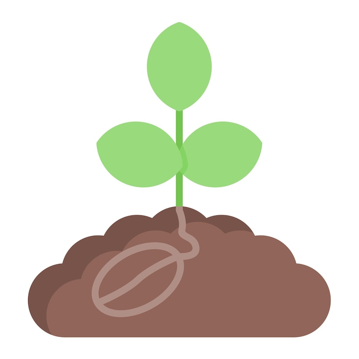 Vector seedling flat illustration