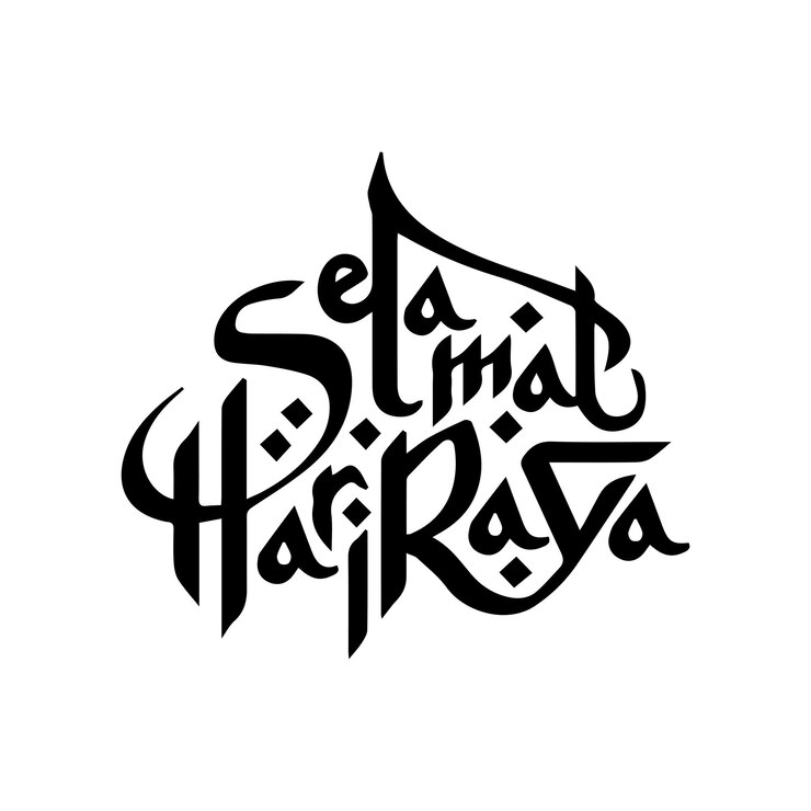 Vector selamat hari raya aidilfitri wordings style