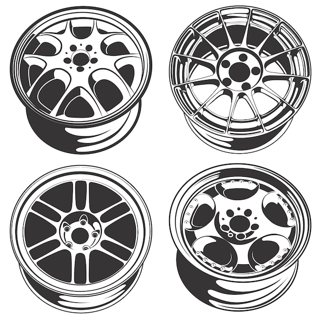 selection of monochrome car rims
