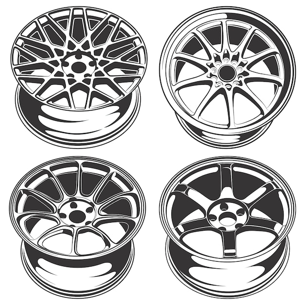 selection of monochrome car rims