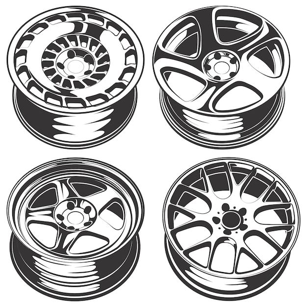 selection of monochrome car rims