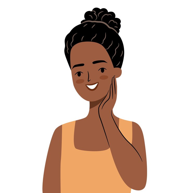 Vector self love concept african woman isolated character flat vector illustration