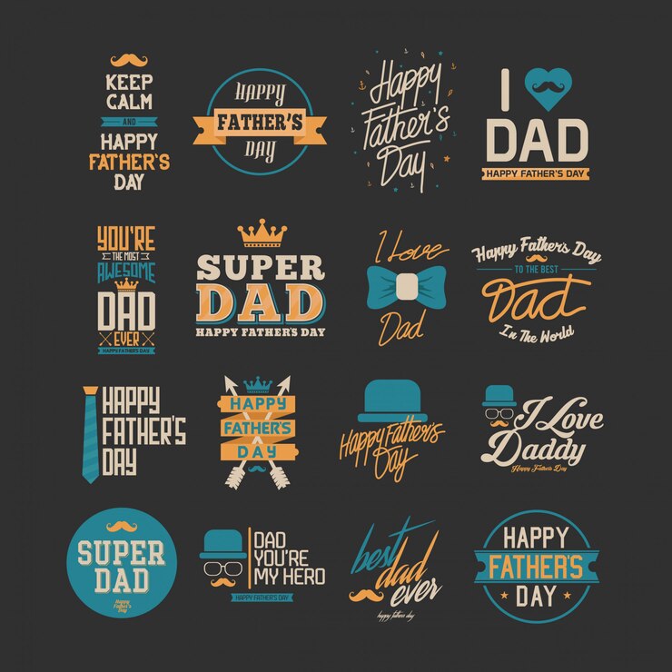 Vector seni tipografi selamat hari ayah