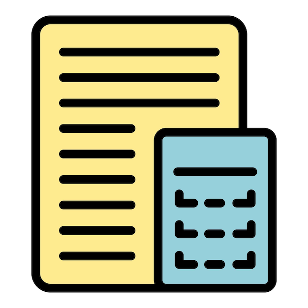 Seo contract icon outline vector Site search Chart element color flat