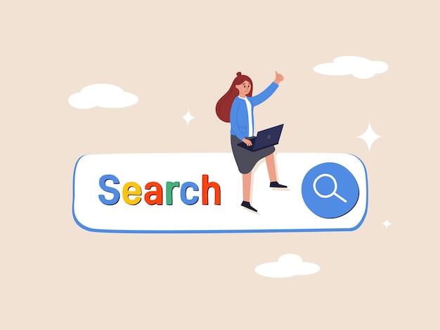 SEO search engine optimization concept Search box finding website from internet
