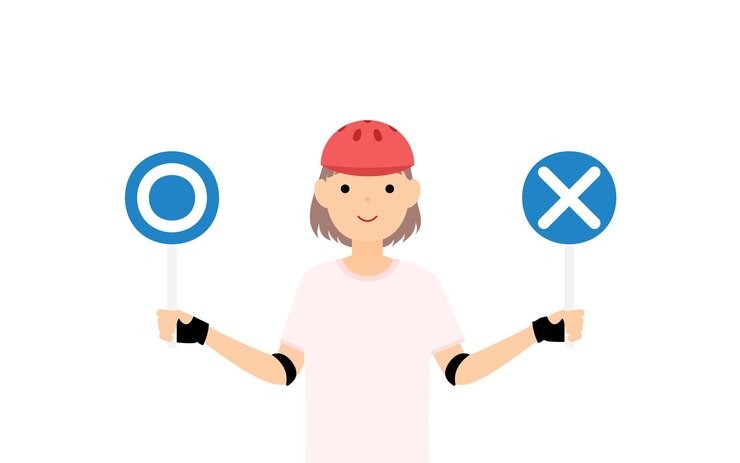 Vector seorang gadis skater memegang tongkat marbatsu