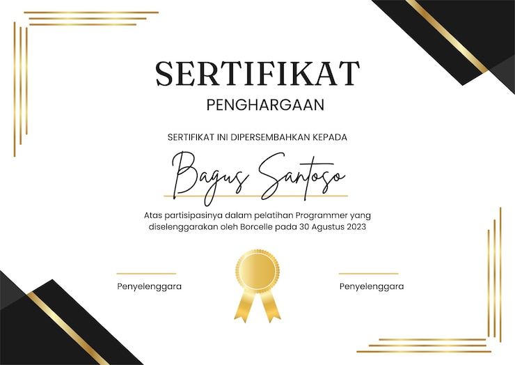 Vector sertifikat kegiatan