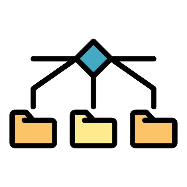 Server folders icon Outline server folders vector icon color flat isolated