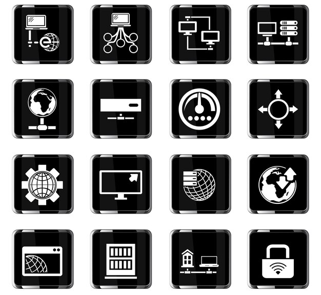 Server vector icons for user interface design