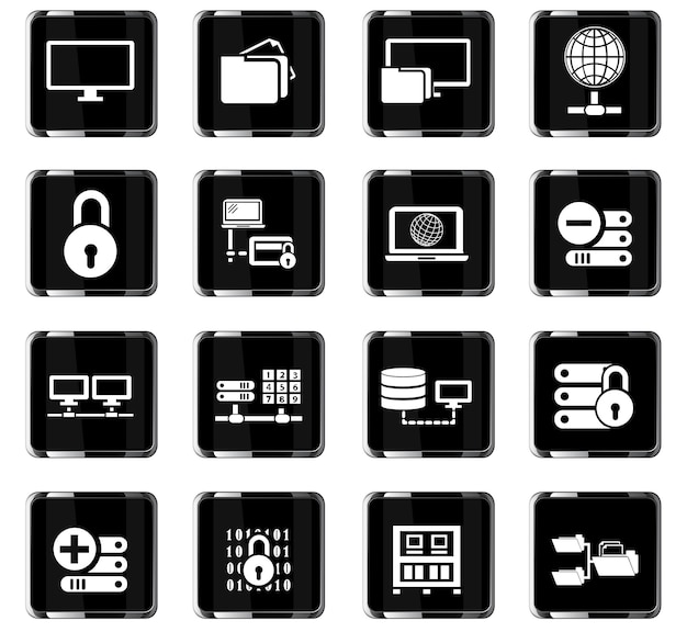 Server vector icons for user interface design