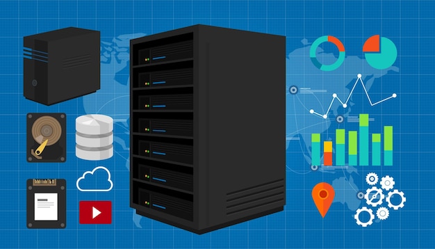 server vector illustration