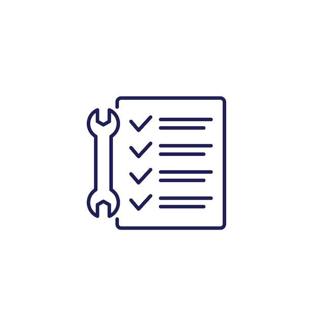 service list line icon with checklist