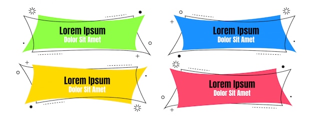 Set abstract colorful liquid geometric for banner
