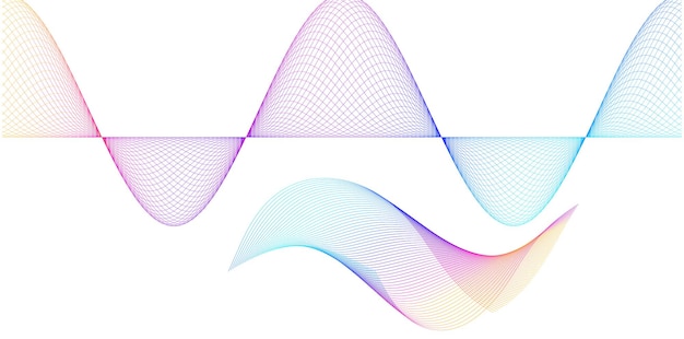 set abstract lines colors design element on white background of waves vector illustration eps 10 for grunge elegant business card print brochure flyer banners cover book label fabric