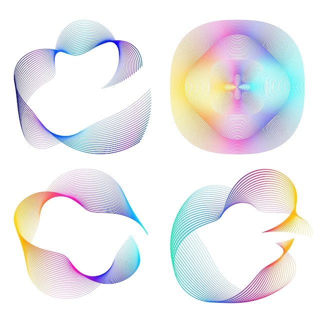 set abstract lines colors design element on white background of waves vector illustration eps 10 for grunge elegant business card print brochure flyer banners cover book label fabric