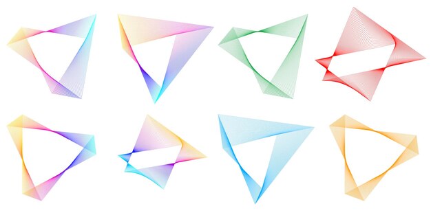 Set Abstract lines design element on white background of angle waves Vector Illustration eps 10 for grunge elegant business card print brochure flyer banners cover book label fabric